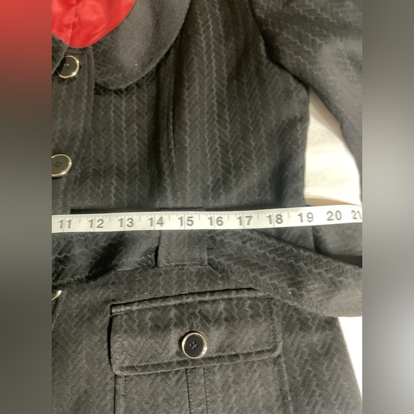 Tulle Anthropologie Small Black Jacket Womens Chic Demure Fitted Blazer Fall Red - Picture 6 of 16